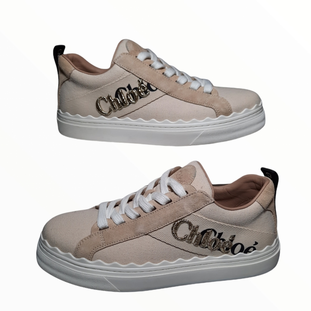 Chloé Women's Lauren Logo Low Top Platform Sneakers size 39eu